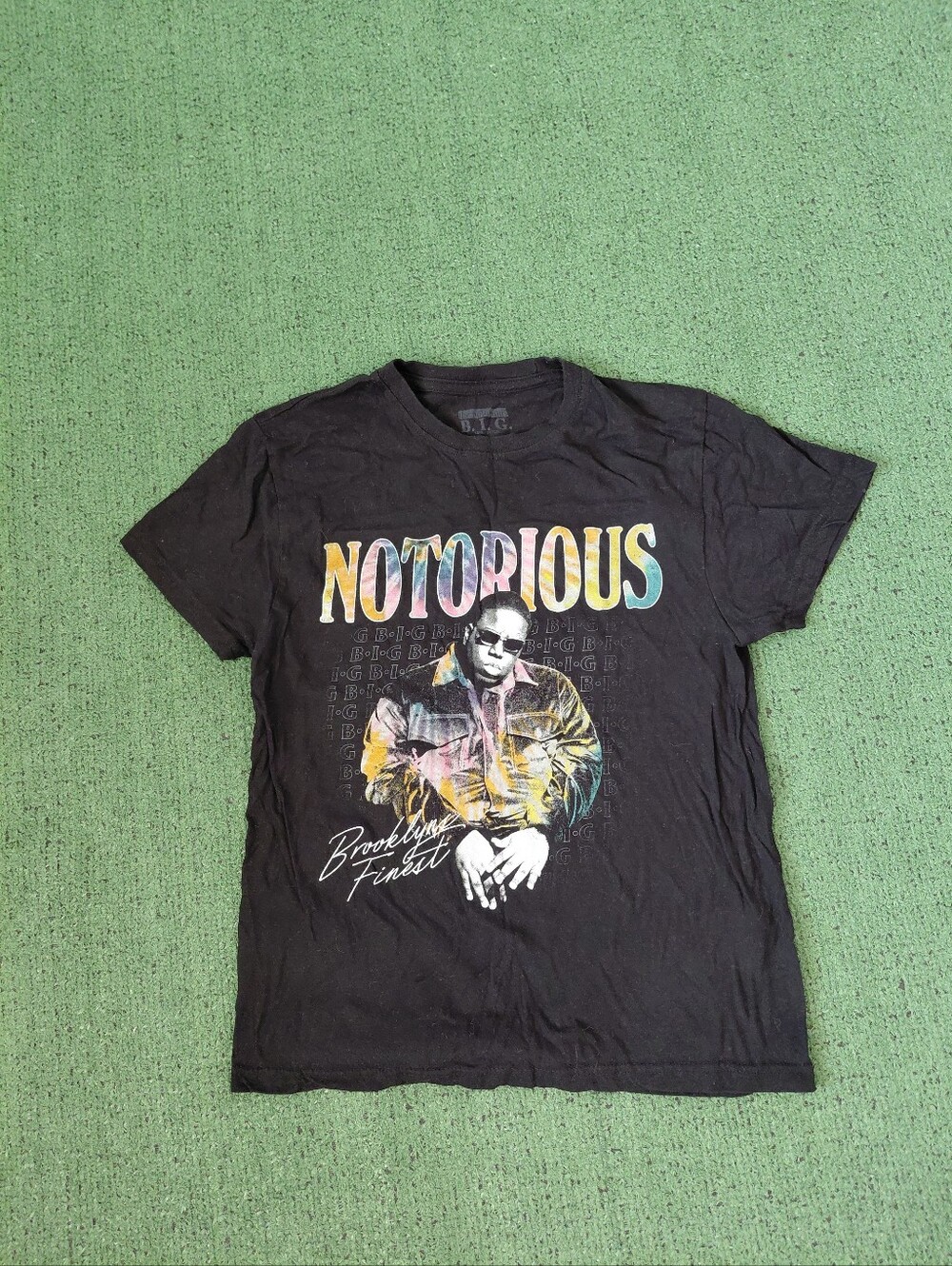 Womens The Notorious B.I.G. Rapper Hip Hop Retro Black T Shirt Sz Small